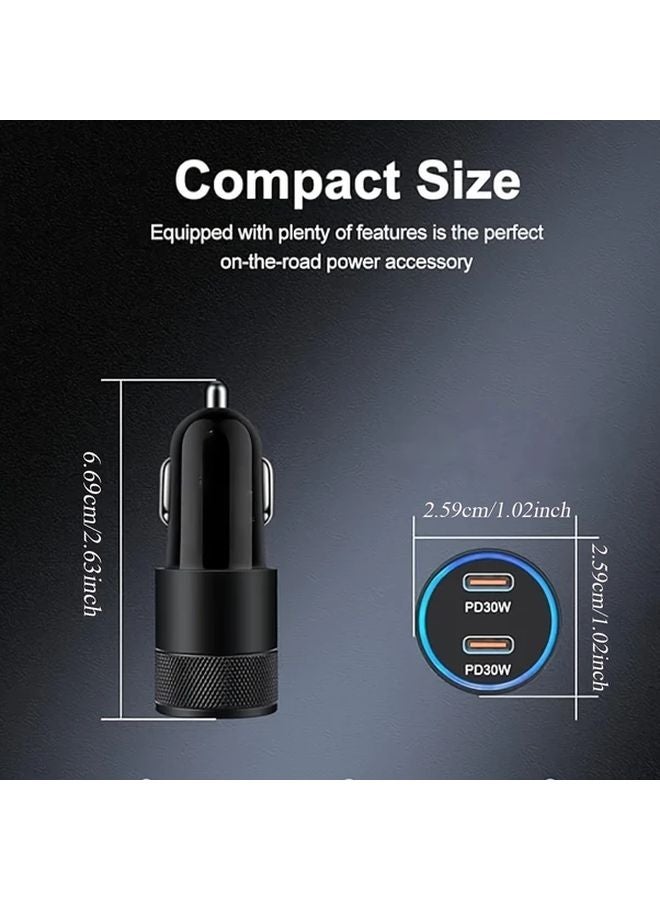 تيانسون 60 واط شاحن سيارة مزدوج منفذ USB C بشاحن سريع PD3.0 مع كابل C إلى C - Image 3