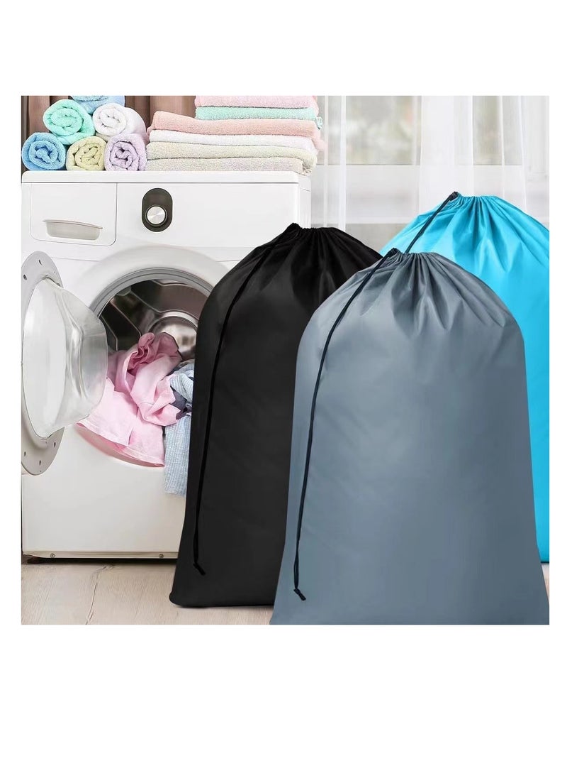 Laseta 3pcs Laundry Bag 23.6*35.4 inch Hamper Liner,  Laundry Sacks with Drawstrings Extra Large Laundry Bags Heavy Duty Dirty Clothes Storage Bag for Laundry Home Dorm three color mix  - Image 2