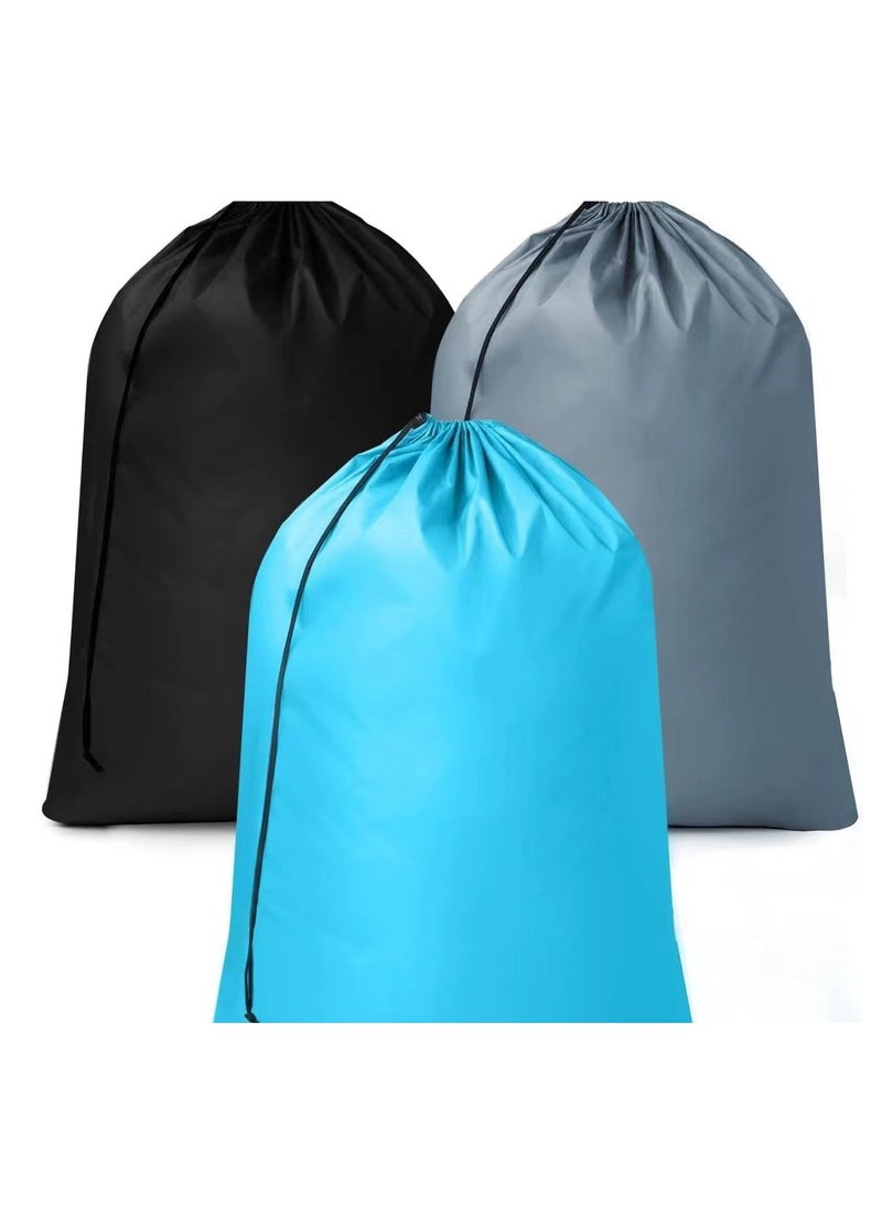 Laseta 3pcs Laundry Bag 23.6*35.4 inch Hamper Liner,  Laundry Sacks with Drawstrings Extra Large Laundry Bags Heavy Duty Dirty Clothes Storage Bag for Laundry Home Dorm three color mix  - Image 1
