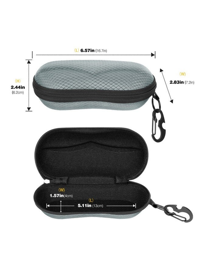 MoKo Eva Semi Hard Shell Sunglasses Case Unisex Protective Eyeglass Case Glasses Case Holder With Metal Hanging Hook Mini Screwdriver For Men Women Gray - Image 5