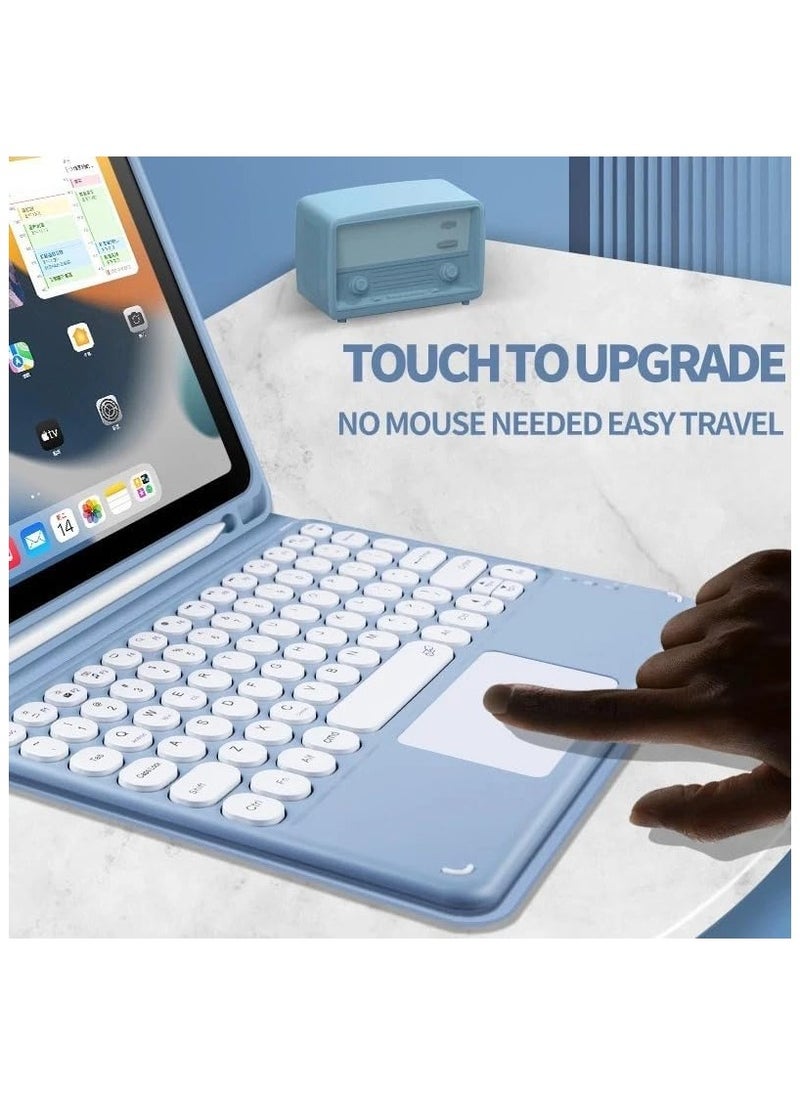 Keyboard Compatible with Xiaomi Redmi Pad Pro 12.1-inch 2024 with Mouse, Round Keys Detachable Wireless Touchpad Trackpad Keyboard for Redmi Pad Pro 12.1"