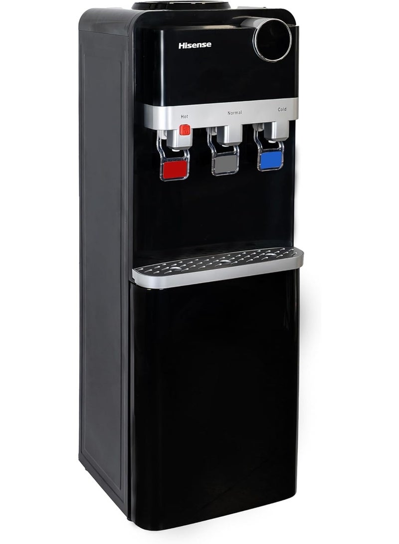 Hisense Top Load Water Dispenser With 3 Taps (Hot, Cold, Normal) & Cabinet H96WDTB3S2 Black/Silver H96WDTB3S2 Black/Silver - Image 4