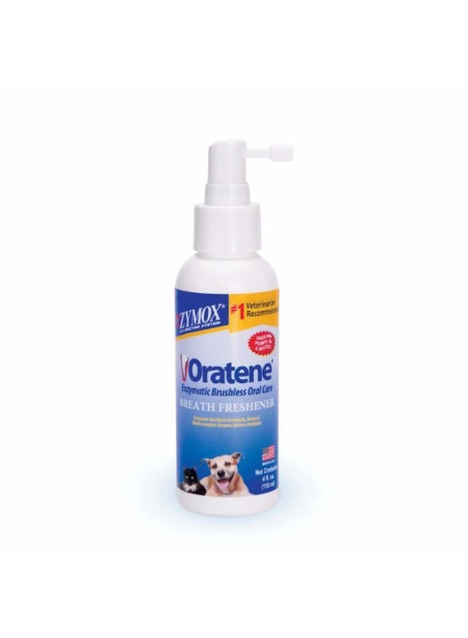 Zymox علامات ملك الحيوانات Zymox Oratene للعناية بالفم بدون فرشاة مع معطر النفس، 4 أونصة - Image 1