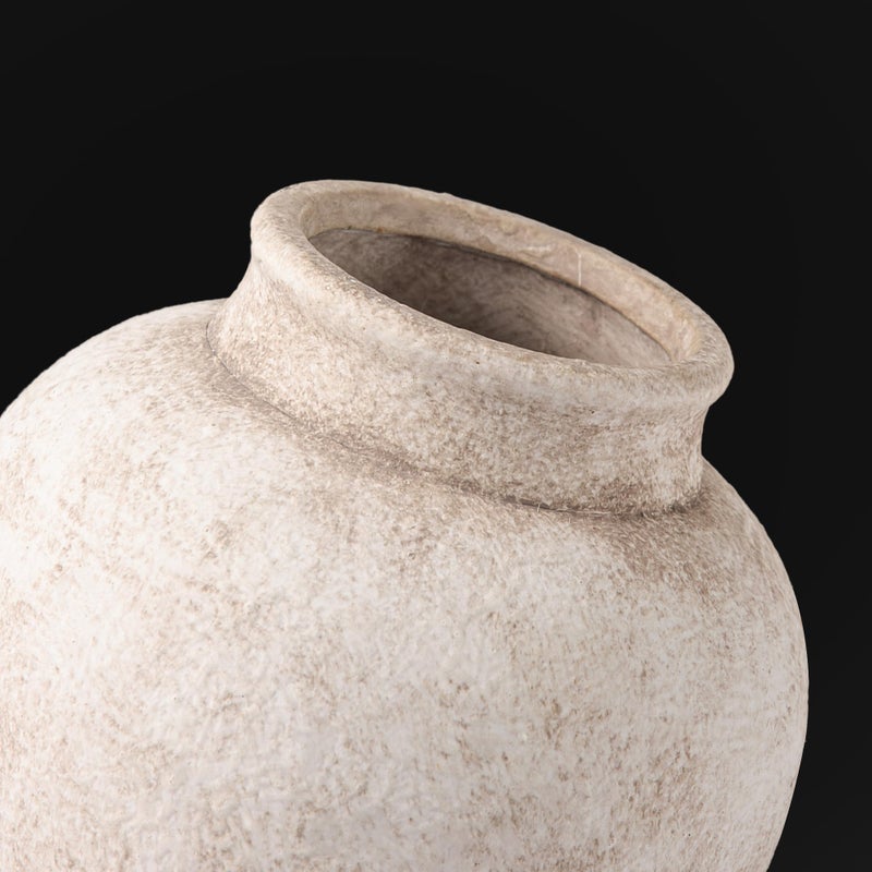 ooit Ceramic Rustic Vase, 6 Inch Small Flower Farmhouse Vase Decorative Vase Short Pottery Vases for Home Decor Table Living Room Entryway Mantel Bookshelf Bedroom Bathroom Kitchen - Rustic White - Image 4
