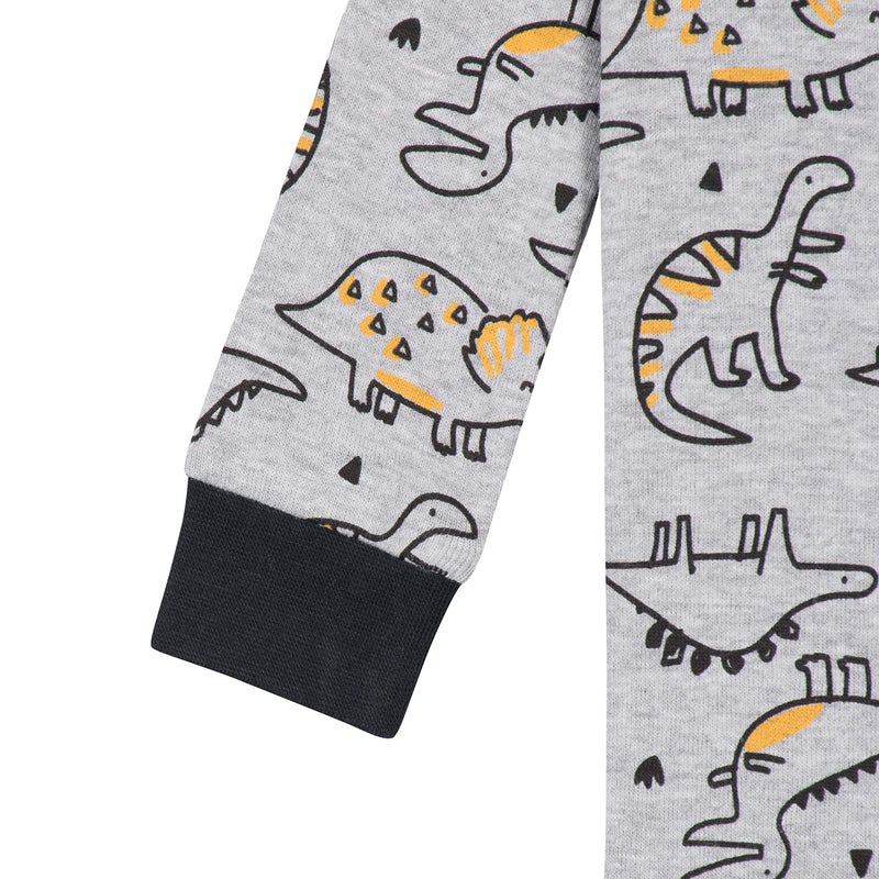 Gerber Baby Boys 4-Pack Footed Pajamas, Dinosaurs Space Grey, 24 Months - Image 4