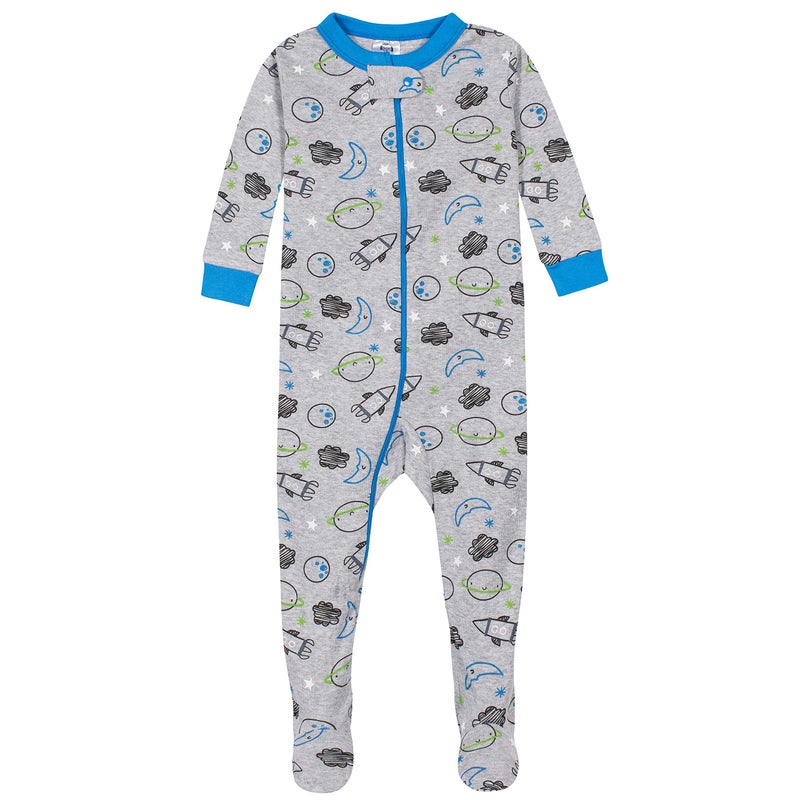 Gerber Baby Boys 4-Pack Footed Pajamas, Dinosaurs Space Grey, 24 Months - Image 2