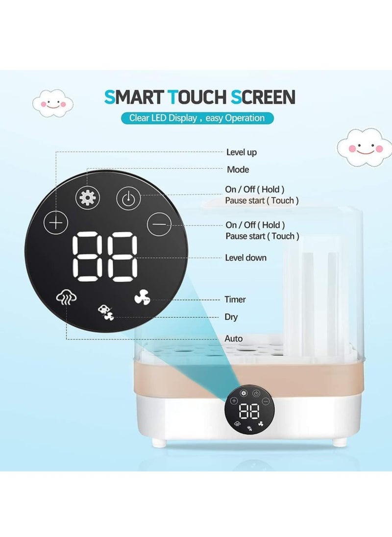 XiuWoo 2 in 1 Electric Baby Bottle Sterilizer, Large Capacity Bottle Dryer, Universal Steam Bottle Sanitizer Clean, Bottle Storage, Steam Sterilization Machine with LED Display  - Image 2