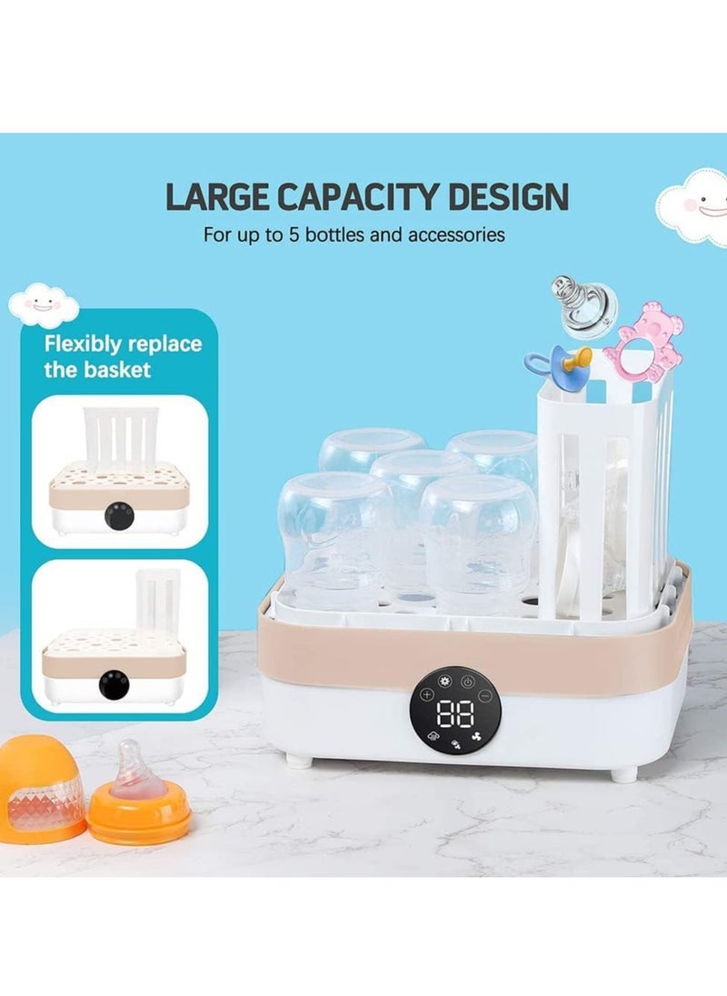 XiuWoo 2 in 1 Electric Baby Bottle Sterilizer, Large Capacity Bottle Dryer, Universal Steam Bottle Sanitizer Clean, Bottle Storage, Steam Sterilization Machine with LED Display  - Image 3