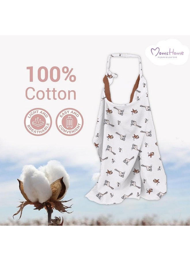 MOM'S HOME Organic Cotton Muslin Nursing Cover For Breastfeeding Apron|Lion,1 Count,Multicolor  - Image 4
