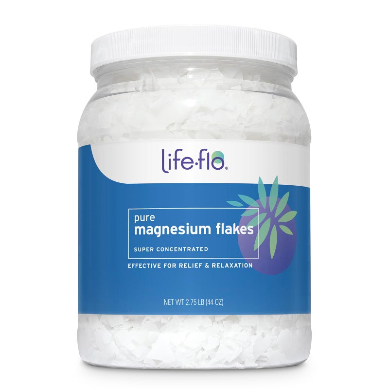 LIFE-FLO Pure Magnesium Bath Flakes - Epsom Salt Soak Alternative - Unscented Magnesium Flakes from The Zechstein Seabed - Relaxing Foot Bath with Ancient Trace Minerals - 60-Day Guarantee, 44oz - Image 1