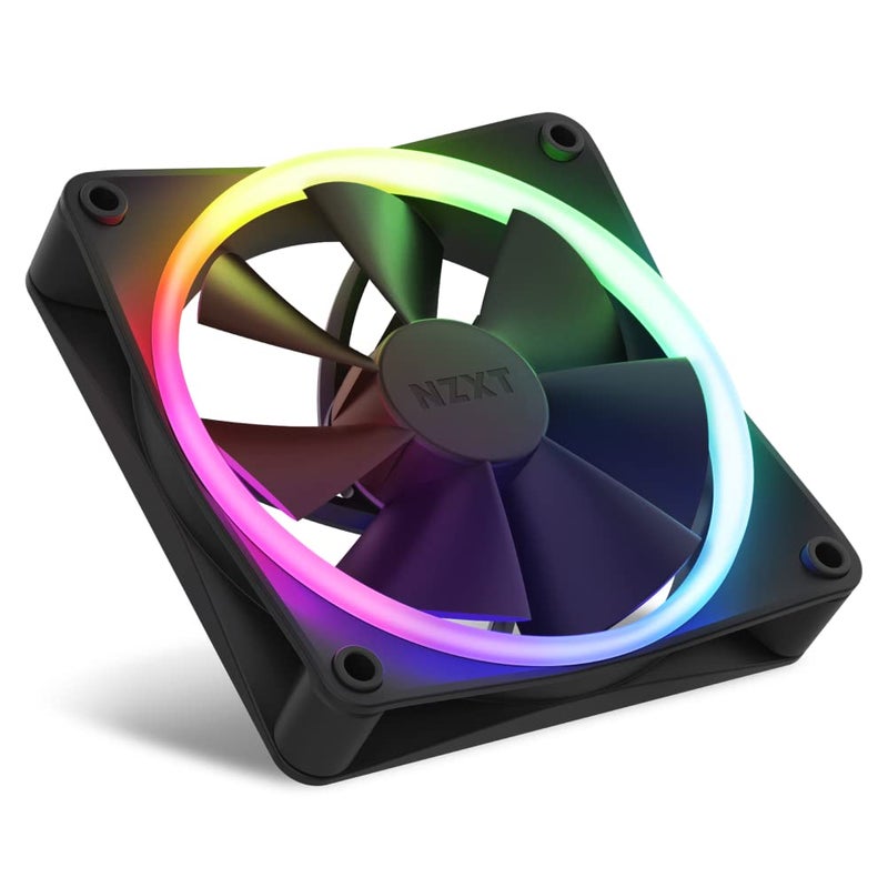 NZXT F120 RGB Triple Pack â€“ 3 x 120mm RGB PWM PC Fans with RGB Controller â€“ High Airflow, Low Noise â€“ Fluid Dynamic Bearing â€“ CAM Software Control â€“ 18 LEDs per Fan â€“ Black - Image 3