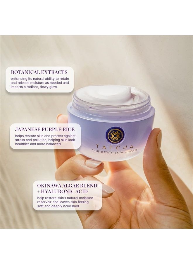 TATCHA كريم البشرة المتألقة: كريم غني لترطيب، وامتلاء، وحماية البشرة الجافة والمختلطة - 50 مل / 1.7 أونصة - Image 5
