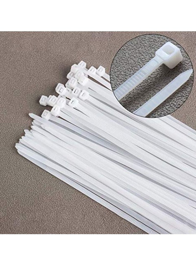 Snowlite UK Pack Of 100 Pcs 3.6X200MM Cable Ties White Wire with 18kg Tensile Strength Self locking Heavy Duty Nylon Plastic Zip Ties Wraps for Office Household and Outdoor  - Image 3