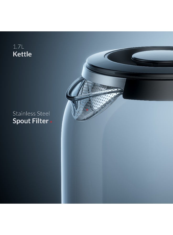 Feller Germany EK730 Electric Kettle, 1.7L German Schott Glass, 2200W Fast Boil, Strix Control, BPA Free (Black) - Image 4
