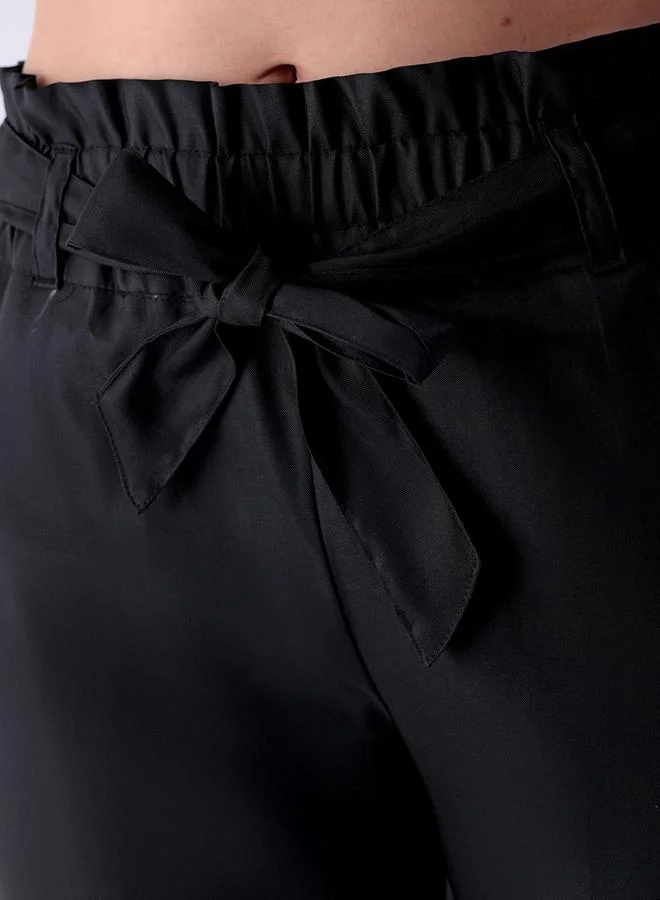 Freehand Freehand Women Black Slim Fit Solid Trousers