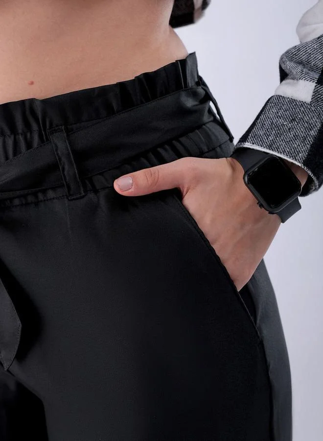 Freehand Freehand Women Black Slim Fit Solid Trousers