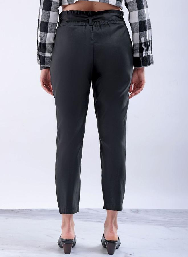 Freehand Women Black Slim Fit Solid Trousers - Image 3