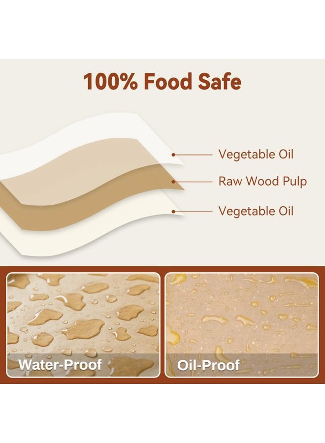 Hiware 200 Pcs Unbleached Parchment Paper Baking Sheets, 12 x 16 Inch, Precut Non-Stick Parchment Sheets for Baking, Cooking, Grilling, Air Fryer and Steaming - Unbleached, Fit for Half Sheet Pans - Image 3