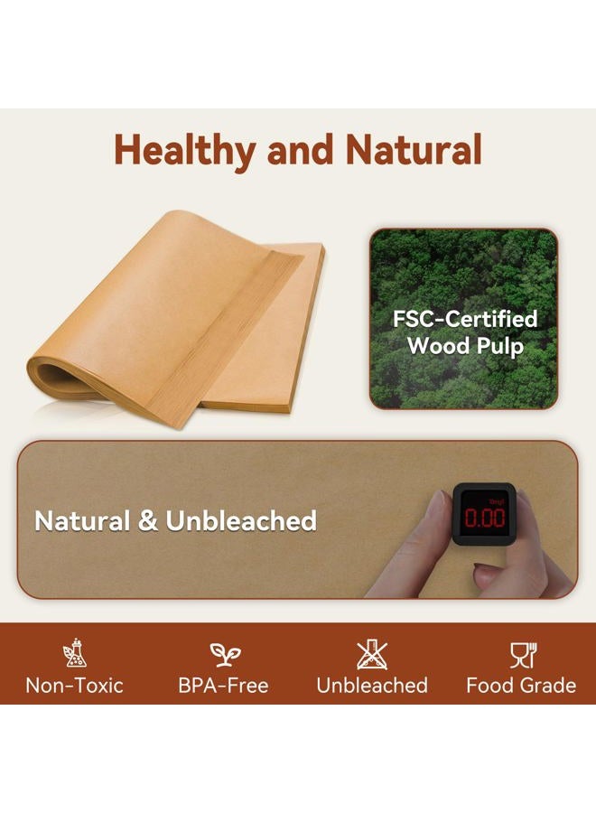Hiware 200 Pcs Unbleached Parchment Paper Baking Sheets, 12 x 16 Inch, Precut Non-Stick Parchment Sheets for Baking, Cooking, Grilling, Air Fryer and Steaming - Unbleached, Fit for Half Sheet Pans - Image 2