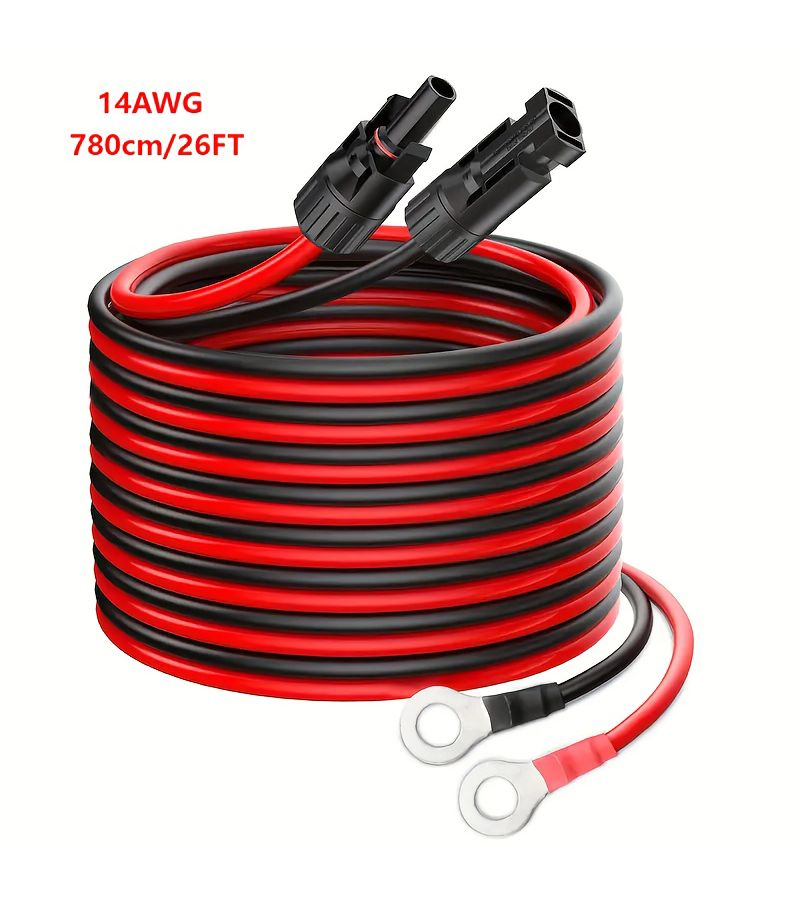 14-MC4-2O-26FT Panel Connector Cable Kit RV Extension Cord Generator Power Cable Durable Flexible Plug And Play - Image 1