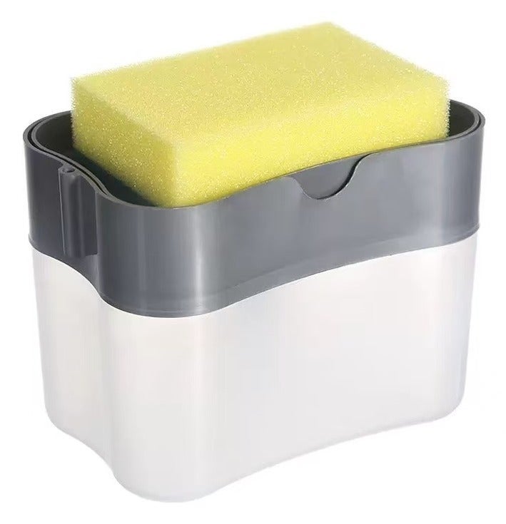 UREVO Soap Pump Dispenser and Sponge Holder for your Kitchen Sink Counter Top Liquid Dish Washing Dispenser - Image 1