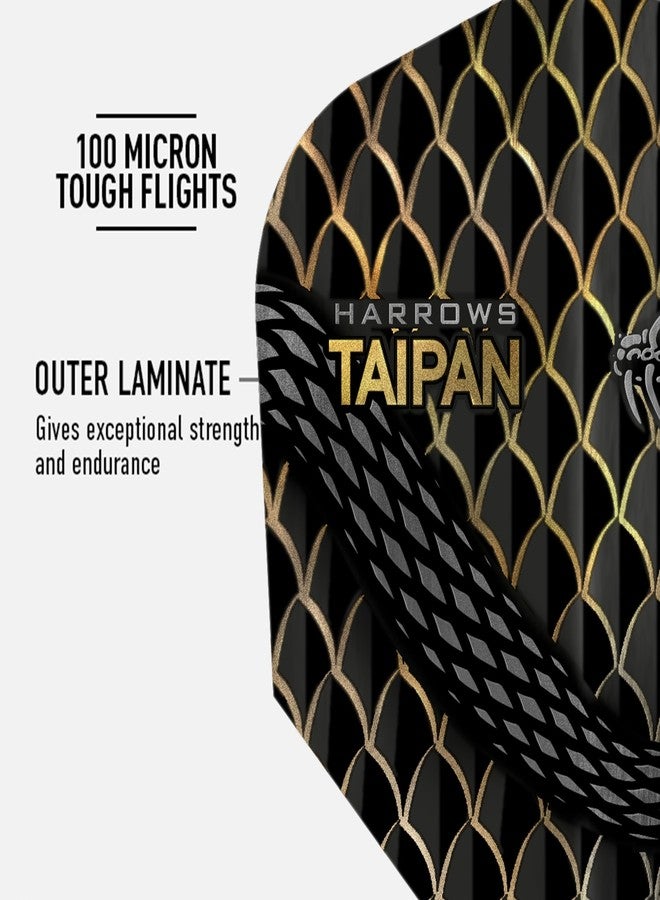 Harrows Taipan Dart Flights | 5 x Sets Darts Flights (15 Flights Total) I 100 Micron Dart Flights I Premium Extra Strong Made in UK I Professional Darts Accessories I Gold Dart Flights - Image 3