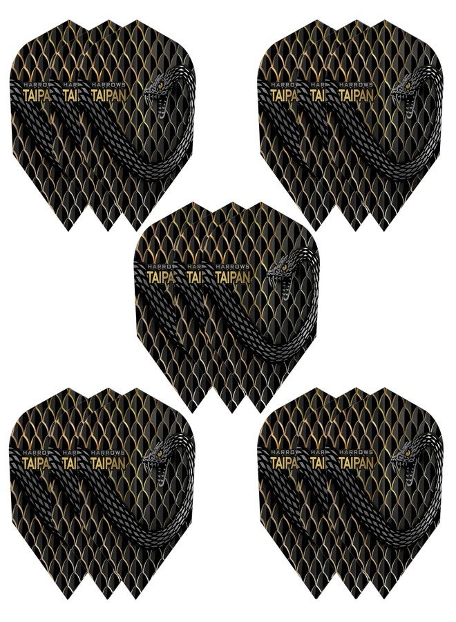 Harrows Taipan Dart Flights | 5 x Sets Darts Flights (15 Flights Total) I 100 Micron Dart Flights I Premium Extra Strong Made in UK I Professional Darts Accessories I Gold Dart Flights - Image 1