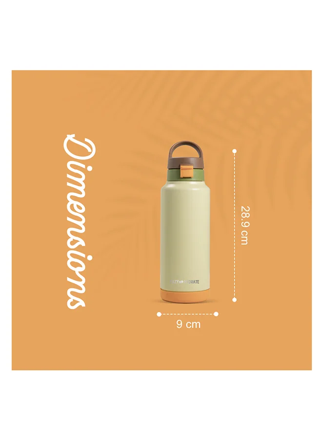 إيزي كيدز Eazy Kids - Personalized Vacuum Insulated Water Bottle Refresh, 950ml Green