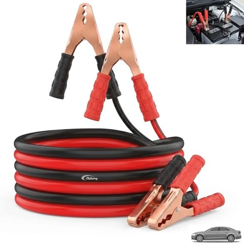 Elisburry Jumper Wire - Heavy Duty Jumper Cable for Car Battery - Durable, Tangle-up to 500 AMP Jumper Cable for Quick Vehicle Start - 5 ft - Image 1