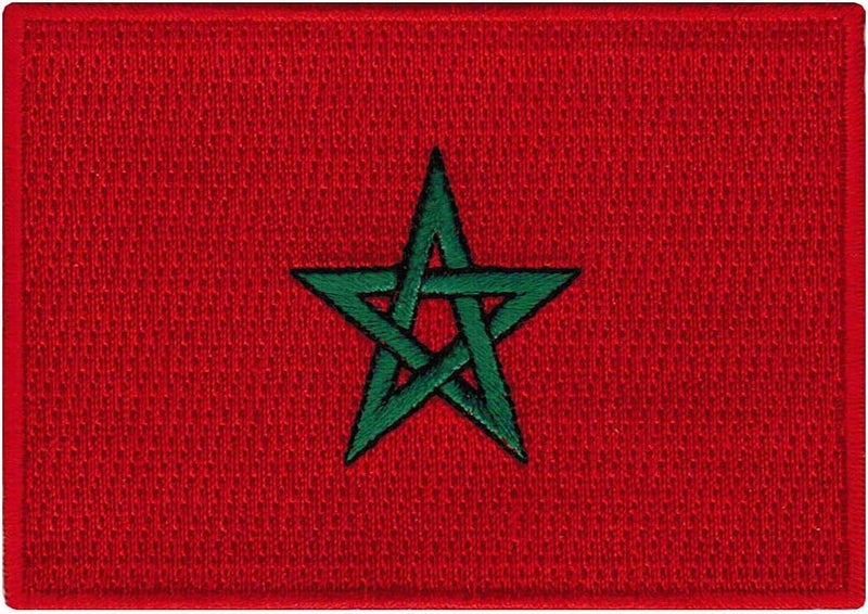 Cypress Collectibles - Morocco Flag Patch - Premium Embroidered Appliqué - African Country Iron On Patches - Dimensions: 3.5" x 2.5"