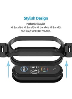 KASTWAVE For Mi Band Strap Replacement Smart Watch Wristband Replacement Accessories For Mi Band 6 5 4 3 Metal Strap Stainless Steel Bracelet Black  - Image 4