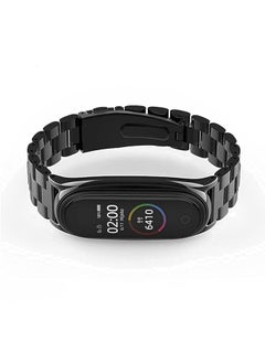 KASTWAVE For Mi Band Strap Replacement Smart Watch Wristband Replacement Accessories For Mi Band 6 5 4 3 Metal Strap Stainless Steel Bracelet Black  - Image 1