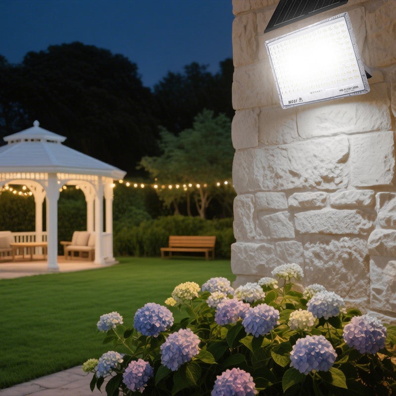 73Hours Solar Flood Light Outdoor 1200W, 4M Cable Length, LED Security Lamp with Remote u0026 Timer, 6500K Cool White, Wall Yard Garden Lighting - Image 2