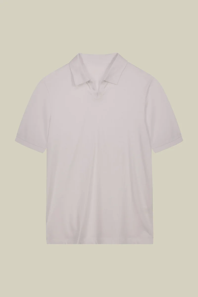 Doppelganger White Men's short-sleeved organic cotton polo shirt with derby collar - White for Men | Best Price UAE