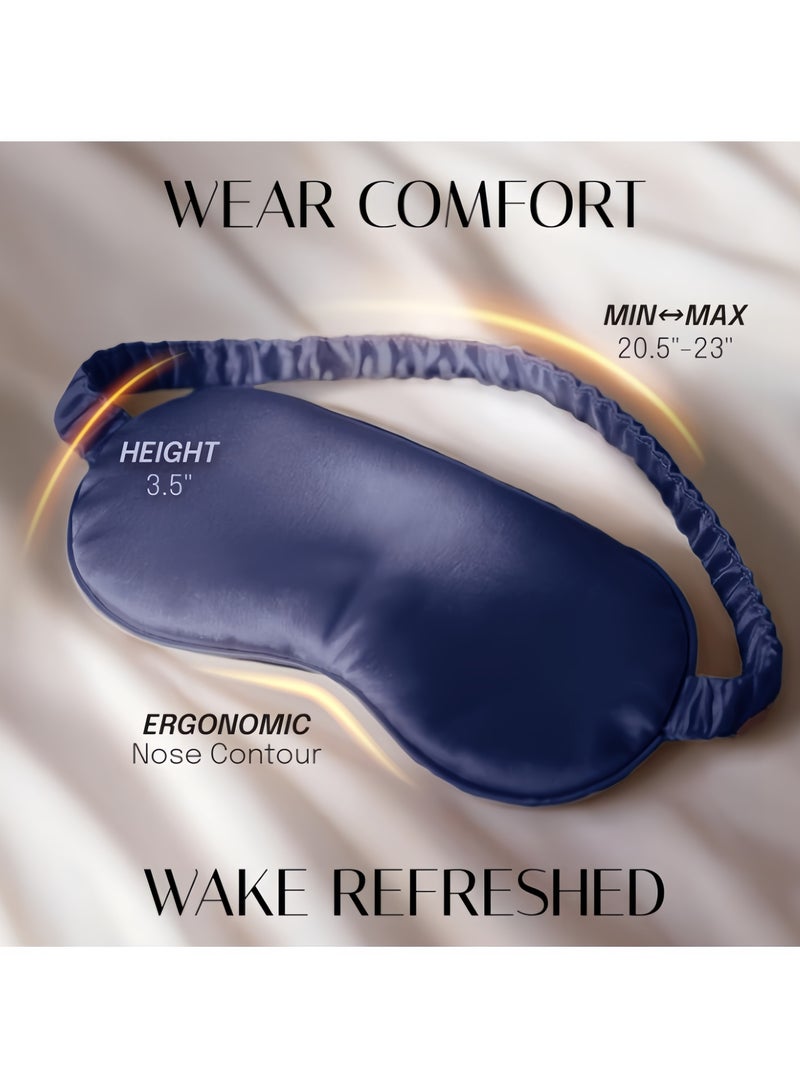 قناع نوم للعين من الحرير فائق النعومة، مصنوع من حرير التوت الطبيعي المضاد للحساسية، قناع عين خفيف الوزن، مناسب لمن ينامون على الجانب أو البطن أو الظهر، قناع عين للنوم يحجب الضوء بنسبة 100%، مناسب للسفر والقيلولة وما إلى ذلك. - Image 5