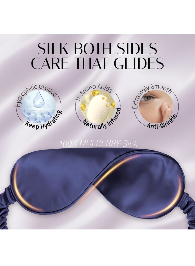 قناع نوم للعين من الحرير فائق النعومة، مصنوع من حرير التوت الطبيعي المضاد للحساسية، قناع عين خفيف الوزن، مناسب لمن ينامون على الجانب أو البطن أو الظهر، قناع عين للنوم يحجب الضوء بنسبة 100%، مناسب للسفر والقيلولة وما إلى ذلك. - Image 4