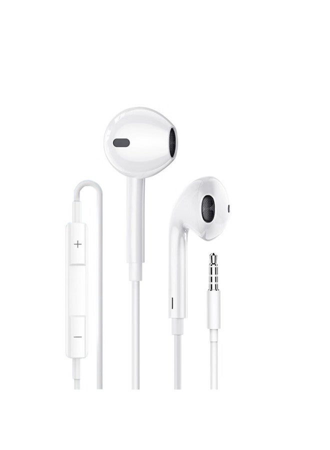 Yomo [original Enhanced Version] 3.5mm Interface Headphones, Round Plug Wired Headphones For Gaming And E-sports, Compatible With Apple Huawei Vivo Xiaomi Oppo Phones - White
