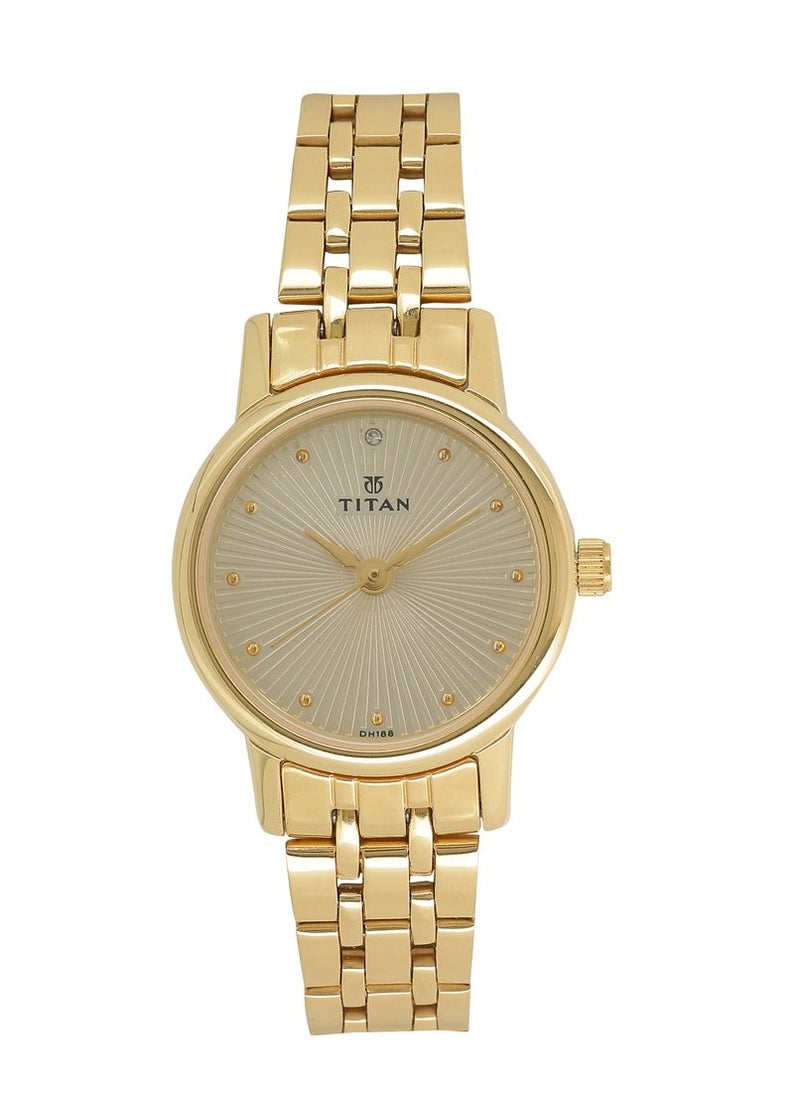 TITAN Titan Quartz Analog Champagne Dial Stainless Steel Strap Watch for Women  - Image 1