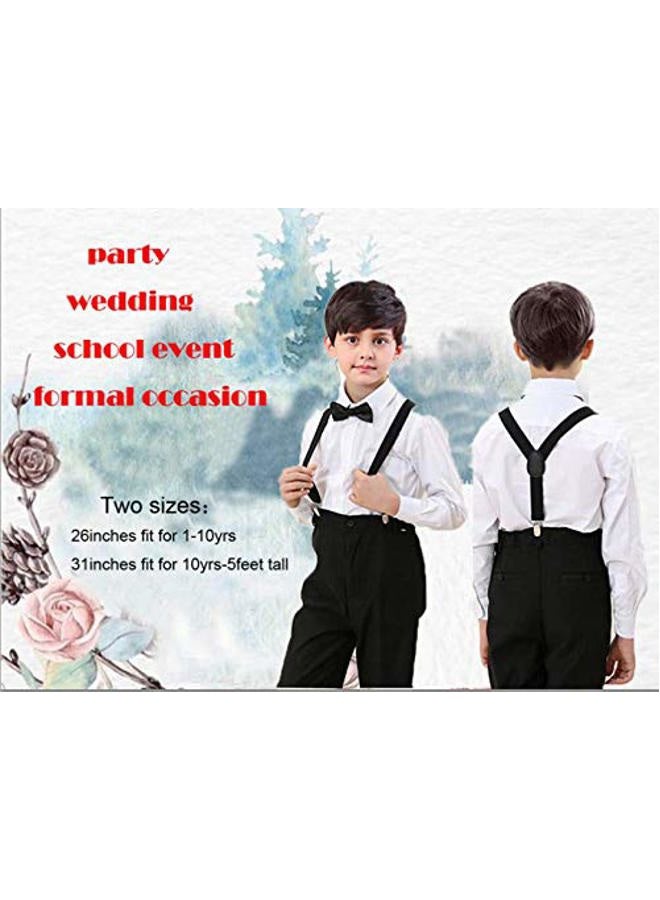 HANERDUN Kids Suspenders Bowtie Sets Adjustable Suspender Set for Boys and Girls, Sky Blue, 26 inches(1Year-10 Years) - Image 2