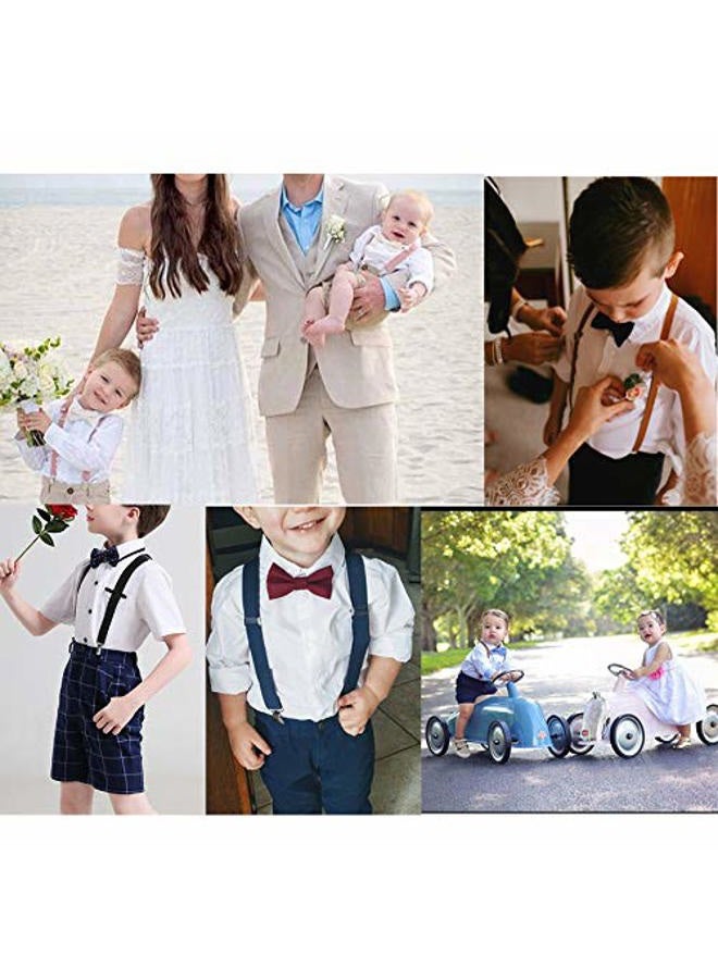 HANERDUN Kids Suspenders Bowtie Sets Adjustable Suspender Set for Boys and Girls, Sky Blue, 26 inches(1Year-10 Years) - Image 3