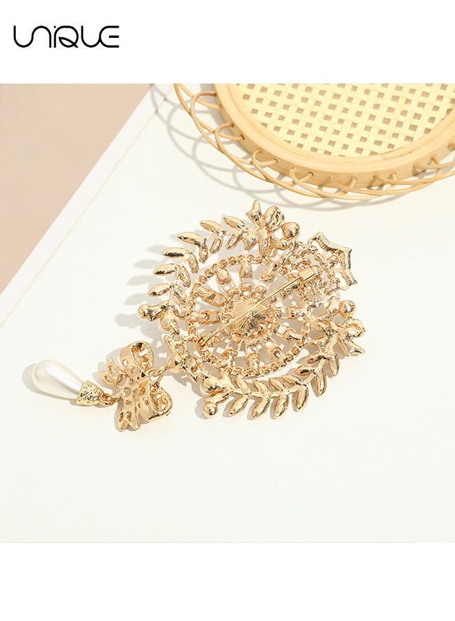 Unique Brooch, women's crystal brooch gold-plated bow design - Pearl rhinestone pin - Birthday Graduation Gift for Girls - Image 4