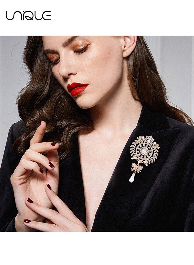 Unique Brooch, women's crystal brooch gold-plated bow design - Pearl rhinestone pin - Birthday Graduation Gift for Girls - Image 5