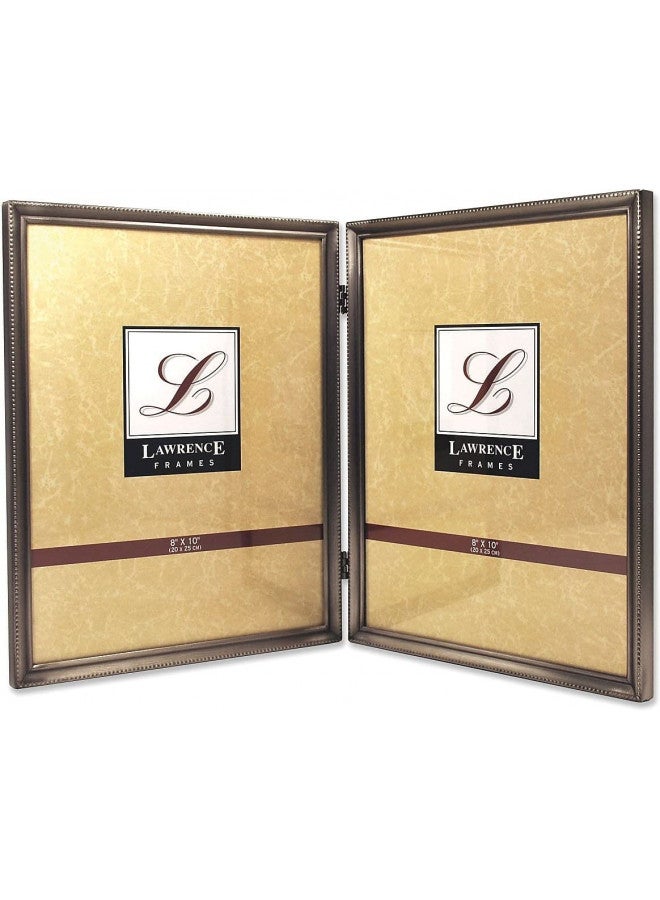 Lawrence Frames Bead Border Design, 8x10 Double, Pewter