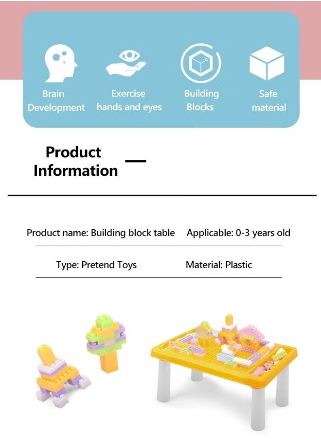 Building Blocks Activity Table, Toddlers Multi-Functional Educational Study Blocks Table, children's activity tables with storage space, Multi-Purpose Table, Kids Furniture for Boys Girls, for 0-3 Years Old, 180 Blocks（Green）