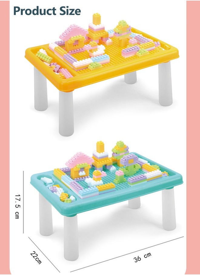 Building Blocks Activity Table, Toddlers Multi-Functional Educational Study Blocks Table, children's activity tables with storage space, Multi-Purpose Table, Kids Furniture for Boys Girls, for 0-3 Years Old, 180 Blocks（Green）