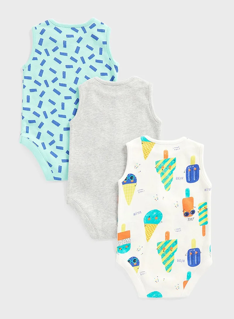 mothercare Infant 3 Pack Assorted Bodysuits