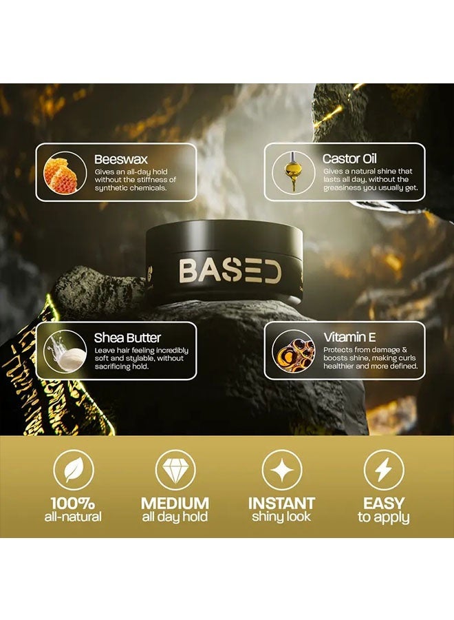 Based Quality Hair Care Pomade for Men with Medium Hold Natural Shine and Fragrance, Easy to Apply and Excellent for All Hair Types Moisturizing and Nutr Pomade - Image 3