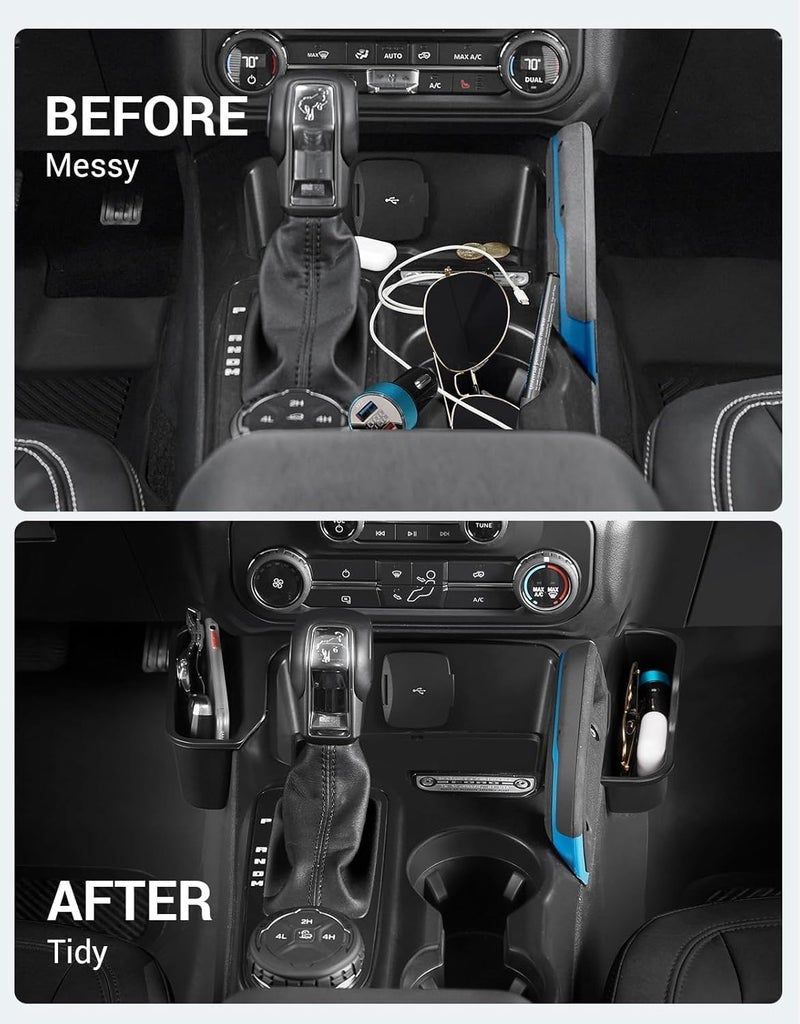 Ecarzo Center Console Shifter Storage Box for Bronco 2025 2024 2023 2022 2021 Accessories, Organizer Gear Shift Storage Tray Additional Interior Gear Side Storage Bronco Accessories 2/4 Door - Image 2