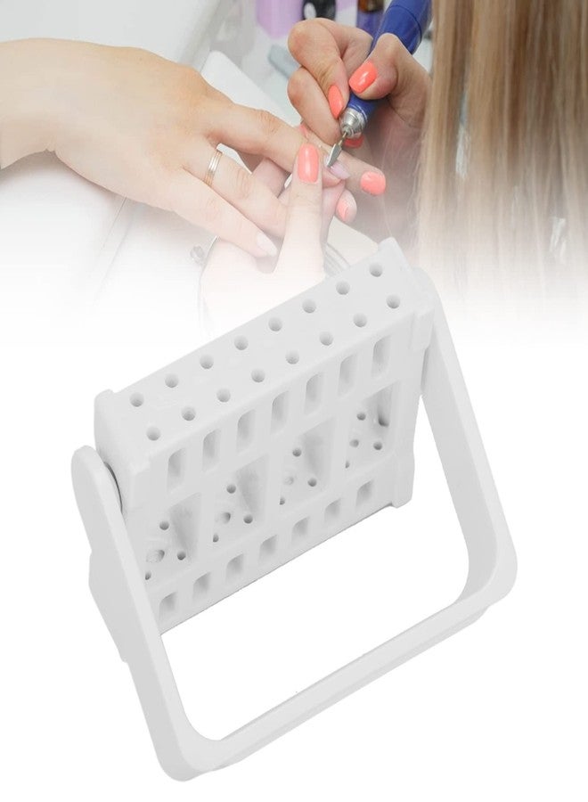 Brrnoo حامل عرض بتات مثقاب الأظافر Brrnoo، 16 فتحة أدوات فن الأظافر حامل عرض لصالون الأظافر ملحقات أظافر أكريليك أدوات العناية بالأظافر للاستخدام المنزلي أو صالون الأظافر (أبيض) - Image 5