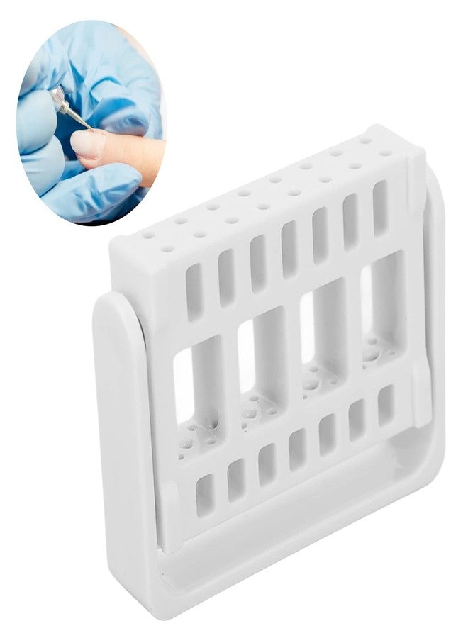 Brrnoo حامل عرض بتات مثقاب الأظافر Brrnoo، 16 فتحة أدوات فن الأظافر حامل عرض لصالون الأظافر ملحقات أظافر أكريليك أدوات العناية بالأظافر للاستخدام المنزلي أو صالون الأظافر (أبيض) - Image 4